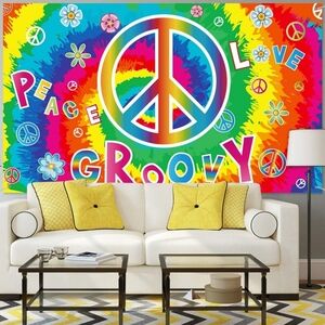 NEW! XXL Hippie Peace Sign Wall Tapestry